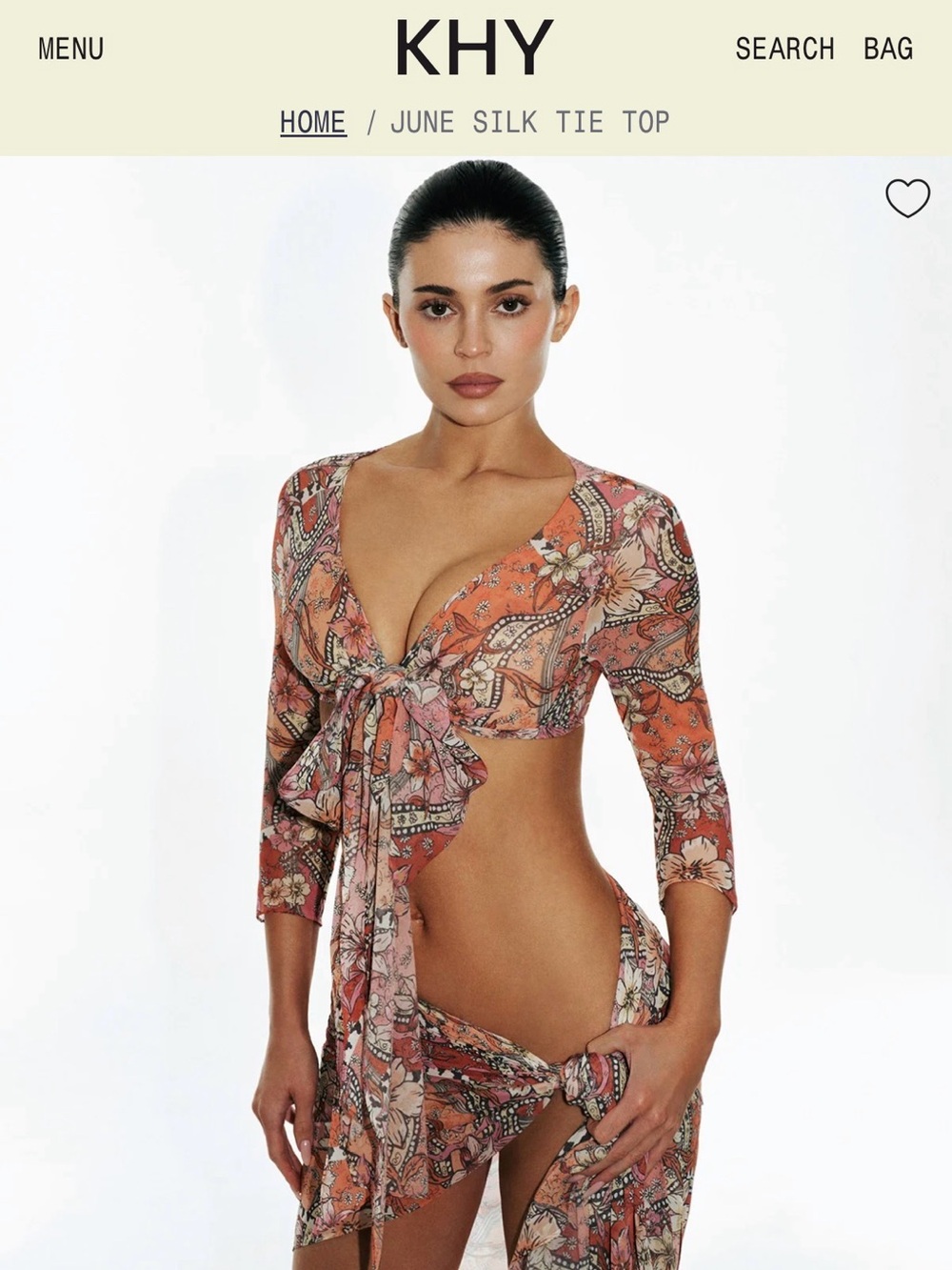 KHY June Silk Tie-Front set and bottom